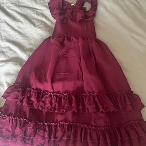 Toddler Burgundy Ruffle Dress